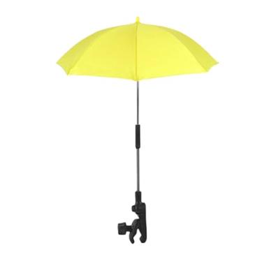 Imagem de ＡＷＨＡＯ Guarda-chuva para carrinho de bebê, cadeira de praia, guarda-chuva contra o, proteção solar flexível, à prova d'água para pesca, piscina, Amarelo