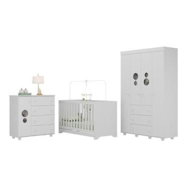 Imagem de Quarto Infantil Completo com Berço 3 em 1 para Colchão 130x60cm Multim
