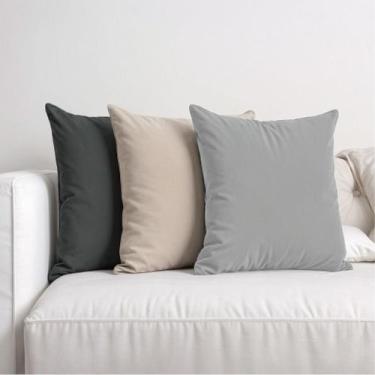 Imagem de 3 Capas Almofada Veludo Sofa 45x45 Tons de Azul e Verde - Art in Decor