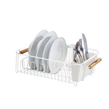 Imagem de Escorredor De Pratos E Louça Com Madeira Eco Wide Para 13 Pratos E Cop