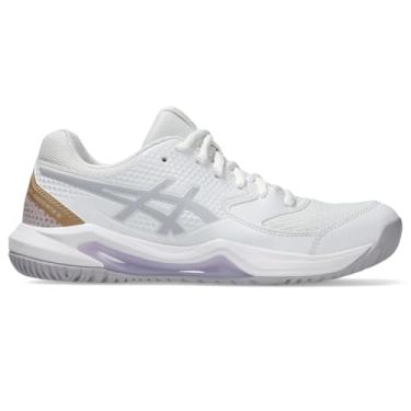 Imagem de ASICS Tênis feminino Gel-Dedicate 8 Pickleball, Branco/violeta crepúsculo, 39