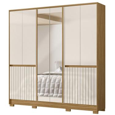 Imagem de Guarda Roupa Casal 216cm Com Espelho Freeze Freijó/Off Z17   - Mpozenato