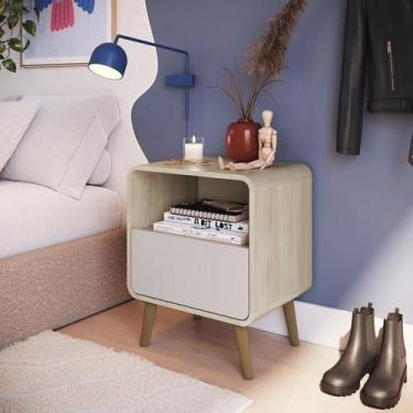 Imagem de Conjunto Duas Mesas de Cabeceira com 01 Gaveta Linha Curve - Completa 