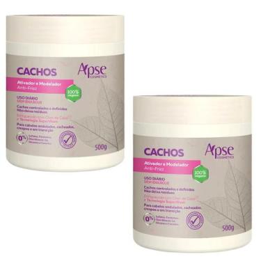 Imagem de Kit 2 Ativador E Modelador De Cachos Apse Vegano Anti Frizz Creme De P