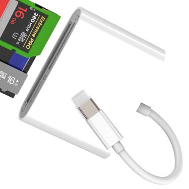 Imagem de Leitor de cartão micro SD USB C para CF SD (3 em 1) para iPhone 16 15 Pro Max adaptador compatível com Samsung S25 S24 para Apple Camera TF Memory Transfer Flash Drive Android para iPad, MacBook, PC