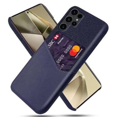 Imagem de Capa para Samsung Galaxy S24 Ultra,Tela e tampa de couro PU,Anti-deslizante,Resistência à impressão digital,Caso de proteção de 360°com 1 slot de cartão atrás-Blue