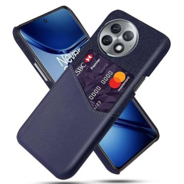 Imagem de Capa para Oneplus ACE 2 PRO,Tela e tampa de couro PU,Antideslizante,360°cobertura completa à prova de choque com 1 slot de cartão atrás,Prevenção de queda-Blue