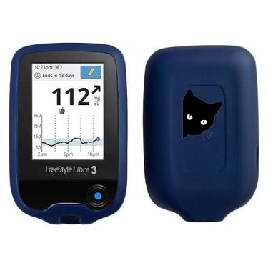 Imagem de SNK Capa de silicone Designed-BlackCat para Freestyle Libre 3 Freestyle Libre 2 (azul)