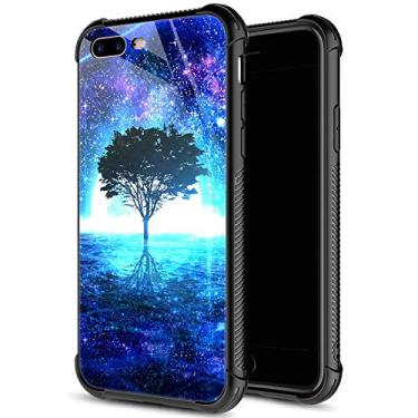 Imagem de Capa para iPhone SE 2020, capa de vidro temperado para iPhone 8, para meninas, lábios coloridos e sexy, capas para iPhone 7, à prova de choque, antiarranhões, para Apple iPhone 7/8/SE2 4,7 polegadas, quatro cores, iPhone 7/8/SE2, Starry Sky Life Tree