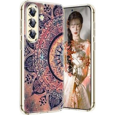 Imagem de Capa para celular Galaxy S24 5G para Samsung Galaxy S24 5G para mulheres e meninas, design de flor rosa de crânio, capa protetora fina de silicone antiarranhões à prova de choque para Samsung S24 5G