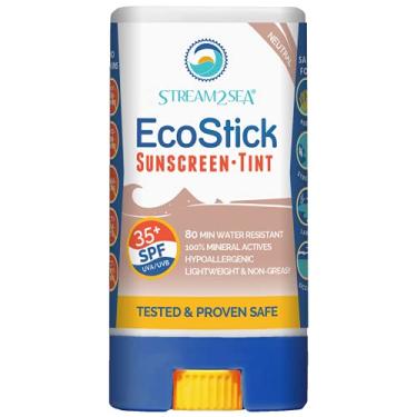 Imagem de STREAM 2 SEA Protetor Solar Em Bastão Mineral Stream2Sea Ecostick Fps 35, Resistente Ao Suor E À Água, Biodegradável, Sem Parabenos E Aprovado Pelo Usda, Seguro Para Os Recifes, Com Proteção Contra