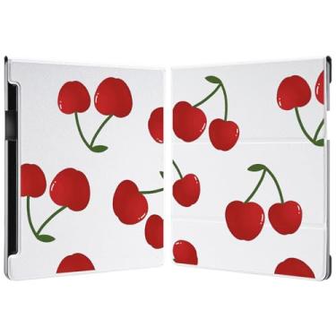 Imagem de Linda capa vermelha cereja para Kindle Scribe de 10,2 polegadas (versão 2024/2022), capa fina e leve de couro PU com suporte para caneta, capa hibernar/despertar automática para Amazon Kindle Scribe