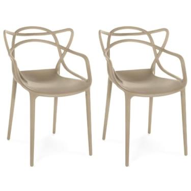 Imagem de Kit 2 Cadeiras de Jantar Allegra Prática Empilhável - Nude