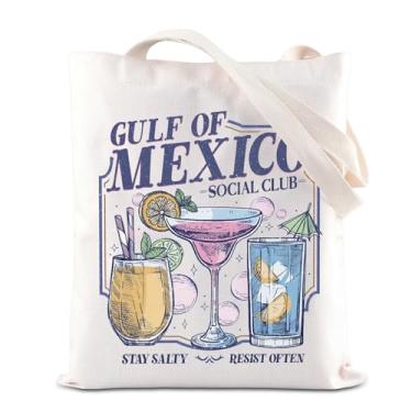 Imagem de ENSIANTH Gulf of Mexico Social Club Tote Bag Presente Patriótico Democrata Progressivo Hangbag Gulf Social Club-Cocktail Drink Gift, Bolsa Gulf