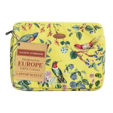 Imagem de Capa para laptop Maison d'Hermine até 39.6 cm lona de algodão repelente de manchas e água - Eden - Amarelo