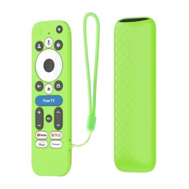 Imagem de Capa para controle remoto onn Google TV, capa protetora de controle remoto NOUKAJU com cordão, à prova de quedas, capa protetora para onn Google TV New 2025 (verde)