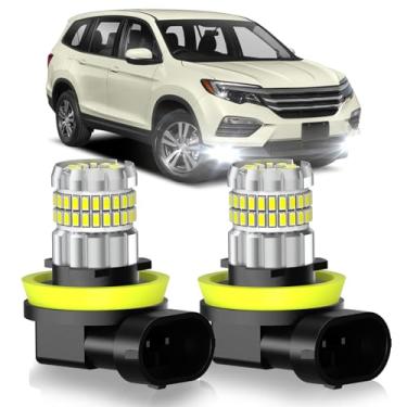 Imagem de SENROBO Apto para Honda Pilot 2006-2018 Lâmpadas de neblina ou DRL, 13000LM Super Brilhante 360° Iluminação H11/H8 Faróis de Nevoeiro, 6000K Branco Frio Atualizado 4014 Chips Fog Lamp, Pacote com 2