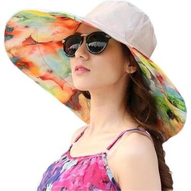 Imagem de Chapéu De Sol Las Para Mulheres Floppy Upf 50 Mulheres Verão Super Grande Aba Larga Chapéus De Praia Dupla Face Dobrável - Uv Floppy Sun Hat, Kaki, M