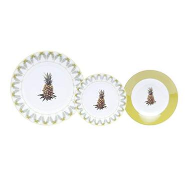 Imagem de BAIXELA 18 PRATOS DE PORCELANA SUPER WHITE PINEAPPLE