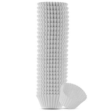 Imagem de MontoPack Mini forros de cupcake brancos | 500 copos de papel | Embalagens de cupcake à prova de gordura sem cheiro | Forros de muffin para sobremesas e doces forro de cupcake para feriados,