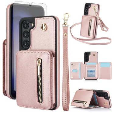 Imagem de Capa de celular para Samsung Galaxy S23 Plus S23+ 5G carteira RFID com protetor de tela, alça transversal, compartimento para cartão de crédito, suporte para S23plus 23S + S 23 23+ SM-S916U 16.8 cm