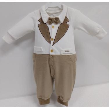 Imagem de Macacão Longo Plush Luxo Bebê Menino Gravata LessaKids B9074