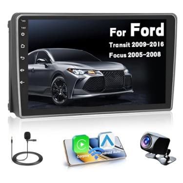 Imagem de Rádio automotivo para Ford Transit 2009-2016/Ford Focus 2005-2008: [2G + 64G] Estéreo automotivo de 9 polegadas com carplay sem fio Android Auto, rádio Android para foco com GPS, Bluetooth, WiFi, SWC,