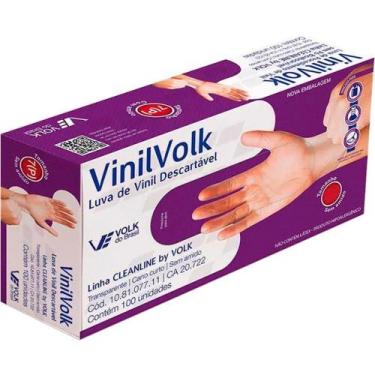 Imagem de Luva de Vinil Descartavel G com Amido 50 pares - volk