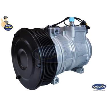 Imagem de Compressor modelo 10pa17 12v polia 8pk 140mm colheitadeira john deere 