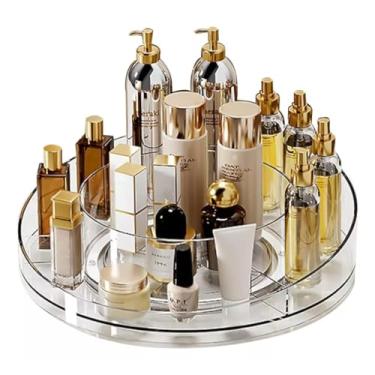 Imagem de Organizador Giratório 360° Maquiagem Acrílico Multicamada，Apropriado para cosméticos, joia e todos os tipos do armazenamento dos artigos.155mm×253mm.organizador de maquiagem；porta pincel maquiagem