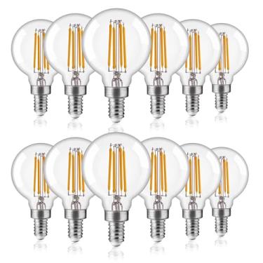 Imagem de ALAMPEVER Lâmpada LED G16.5, lâmpada LED E12 regulável equivalente a 60 W, lâmpada globo pequena de 550LM para penteadeiras, lustres, ventiladores de teto, arandelas de parede, branco macio 2700K