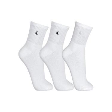 Imagem de Kit 3 Pares Meia Lupo Sport Cano Médio Unissex Atoalhada, Branco, Bran