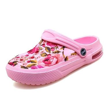 Imagem de Tamancos femininos de jardim, sapatos casuais, sandálias de praia, antiderrapante, piscina, sapatos aquáticos, chinelos domésticos, calçados de verão, Amortecimento rosa, 36 BR