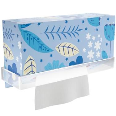 Imagem de NiHome Suporte de caixa de lenços de parede de acrílico transparente para toalhas de mão Kleenex, dispensador de lenços sem perfuração, organizador resistente à umidade para parede, azulejo, armário
