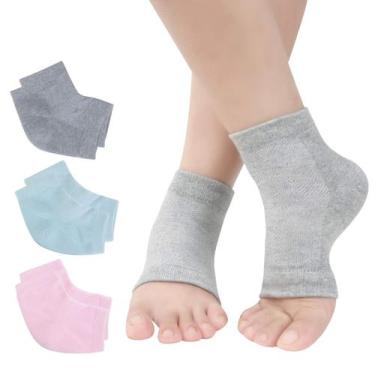 Imagem de Meias hidratantes de gel para calcanhar Exptolii, ventiladas, sem bico