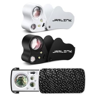 Imagem de Lupa de joalheiro JARLINK 30X 60X 90X iluminada com luz UV