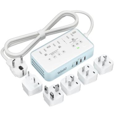 Imagem de Conversor de tensão VASAIKO 220V a 110V 2000W com 4 plugues USB EU