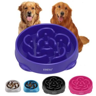 Imagem de Tigela para cães Slow Feeder YINEYA para raças grandes, 4 xícaras, rox