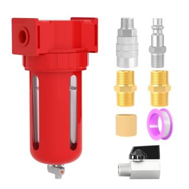 Imagem de MEANLIN Filtro De Umidade Para Compressor Ar Alumínio 1/4" Npt, Sistema Secagem Por Dessecante, Drenagem Manual Seco, Cortador Plasma Comprimido E Spray Tinta