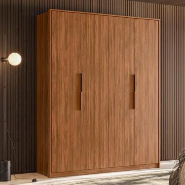 Imagem de Guarda Roupa Casal Attore 4 Portas - DEMOBILE, Nogueira Touch