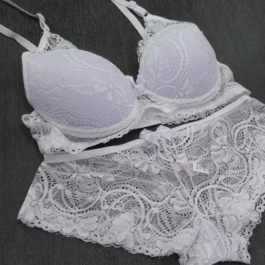 Imagem de Conjunto de lingerie rendado com bojo - Conjunto Zanete - Lunaína
