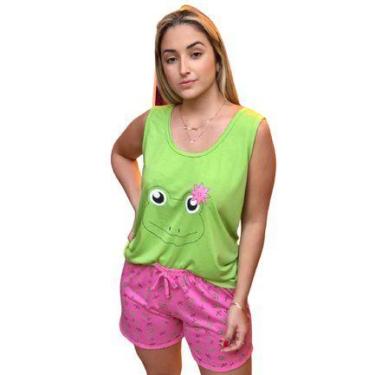 Imagem de Baby Doll Pijama Curto Adulto Feminino Personagens Unicórnio Mulher Ma