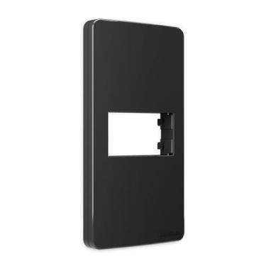 Imagem de Placa com Suporte p/ Condulete 1" 1p Sleek Preto MarGirius, Preto