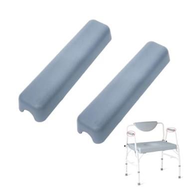 Imagem de DeaHea Pacote com 2 almofadas de substituição de apoio de braço para cadeira de cabeceira de plástico antiderrapante, peças de almofadas de braço para cabeceira dobrável de aço para cadeira de