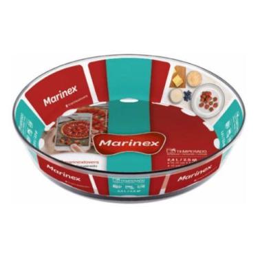 Imagem de Assadeira De Vidro Redonda Travessa Forma Marinex 2.4l Nadir