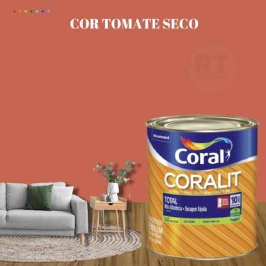 Imagem de Esmalte Sintético Base Água Coral Coralit 800ml Tinta Cor Vermelho Ace