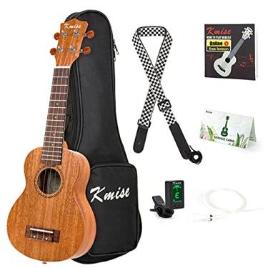 Imagem de Kmise Ukulele profissional para iniciantes adultos, lição online gratuita de 66 cm Tenor Mahogany Ukelele com kit de iniciante Ukele para crianças, bolsa, alça, afinador, cordas de nylon, livro