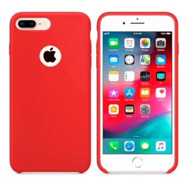 Imagem de Case Capa Capinha Silicone Aveludado pra iPhone 7 (vermelho)