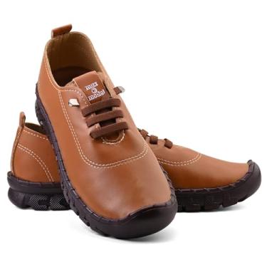 Imagem de Sapatênis Feminino Casual em Couro Verniz, Sola Flexível com Cadarço em Elastico (MX-A Camarelo, BR, Adulto, Numérico, 36)