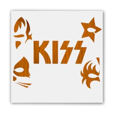 Imagem de Faixa de beijo de corte personalizado, estêncil de 18 x 23 cm - artes, artesanato, scrapbooking, estêncil, faça você mesmo, estêncil, estêncil decorativo, estêncil reutilizável